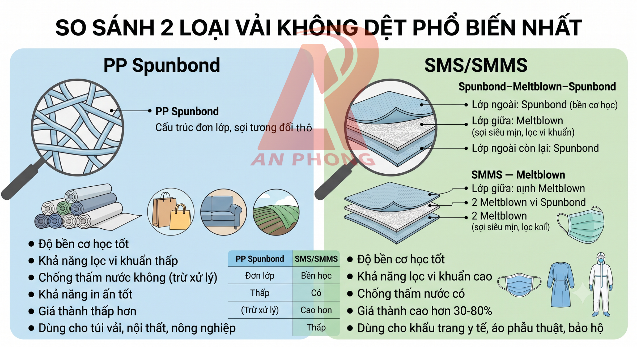 So Sánh PP Spunbond Và SMS